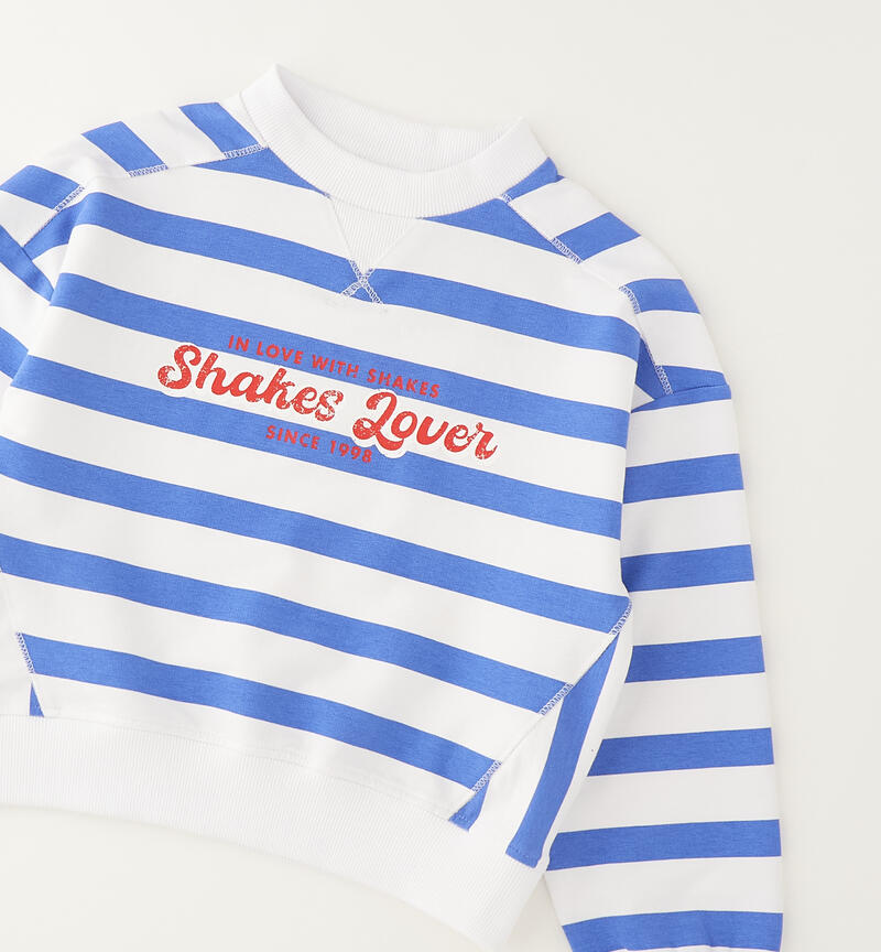 Girl's striped sweatshirt BIANCO-AZZURRO-6CCV