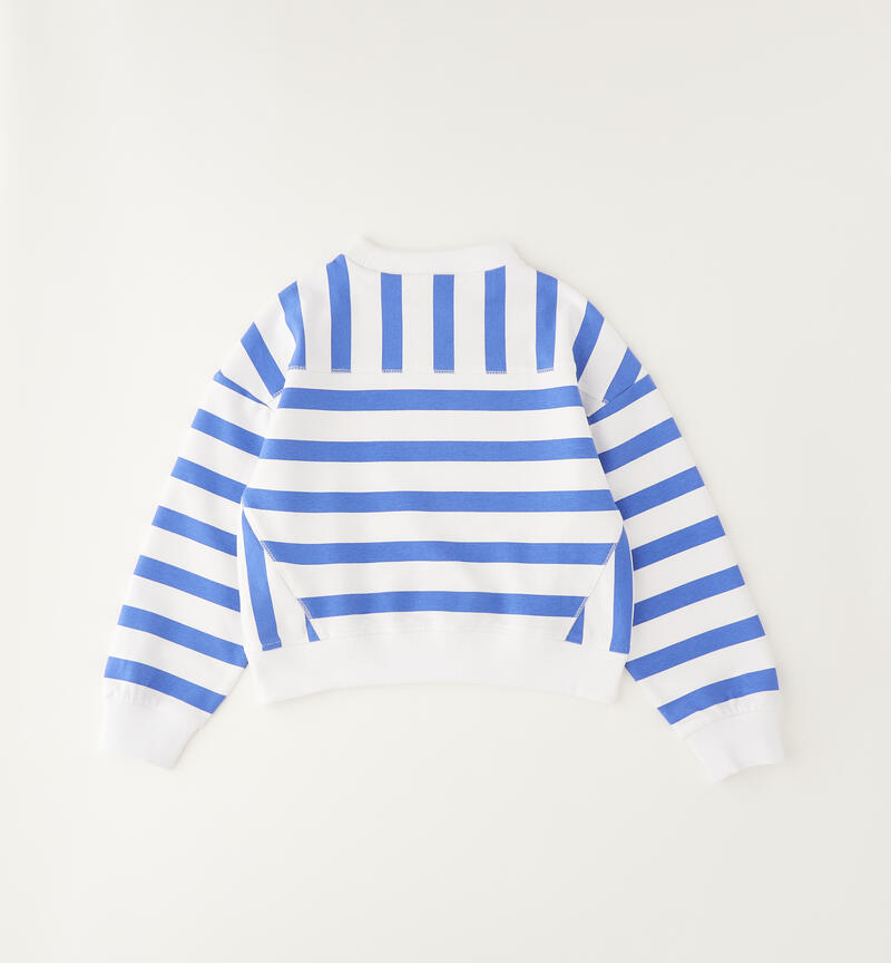 Girl's striped sweatshirt BIANCO-AZZURRO-6CCV