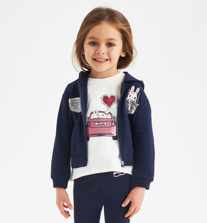 Felpa bambina capsule Fiat Nuova 500 da 12 mesi a 8 anni Sarabanda NAVY-3854