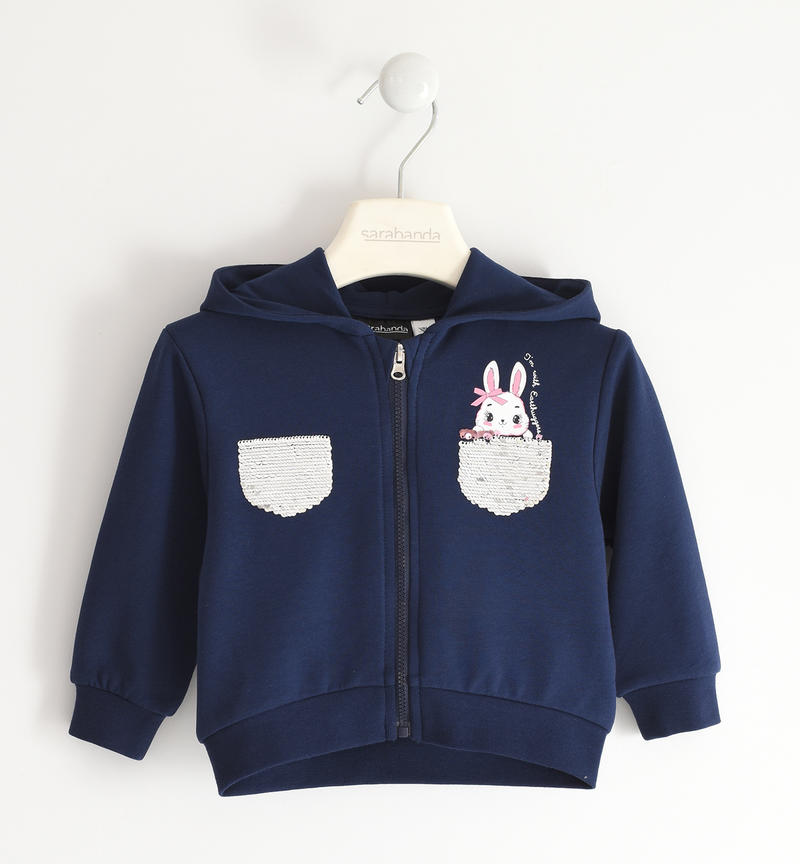 Felpa bambina capsule Fiat Nuova 500 da 12 mesi a 8 anni Sarabanda NAVY-3854