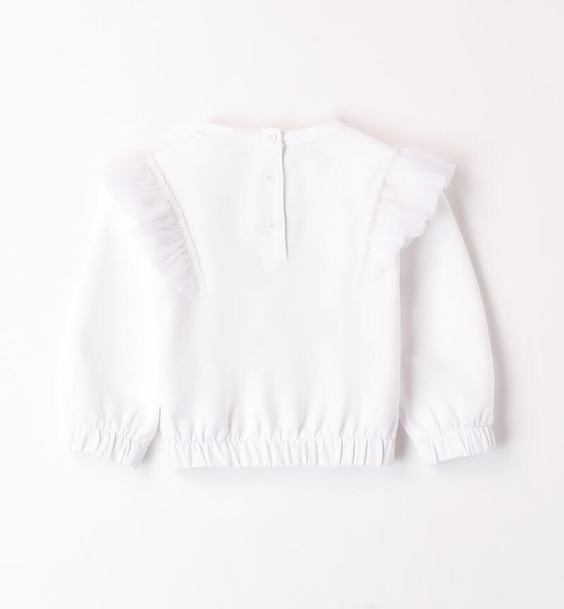 Girls' sweatshirt with elastic BIANCO-0113