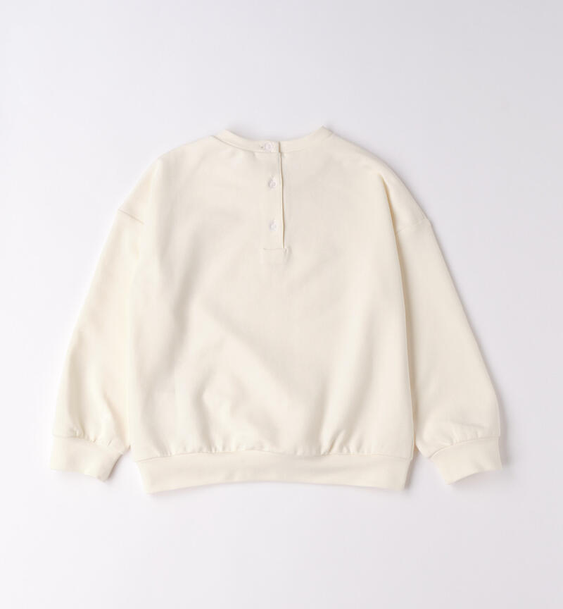 Girls' sweatshirt with butterfly LATTE-0115