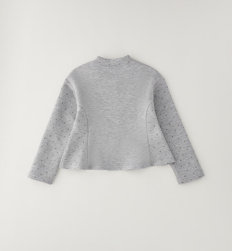 Felpa bambina con zip GRIGIO MELANGE-8992