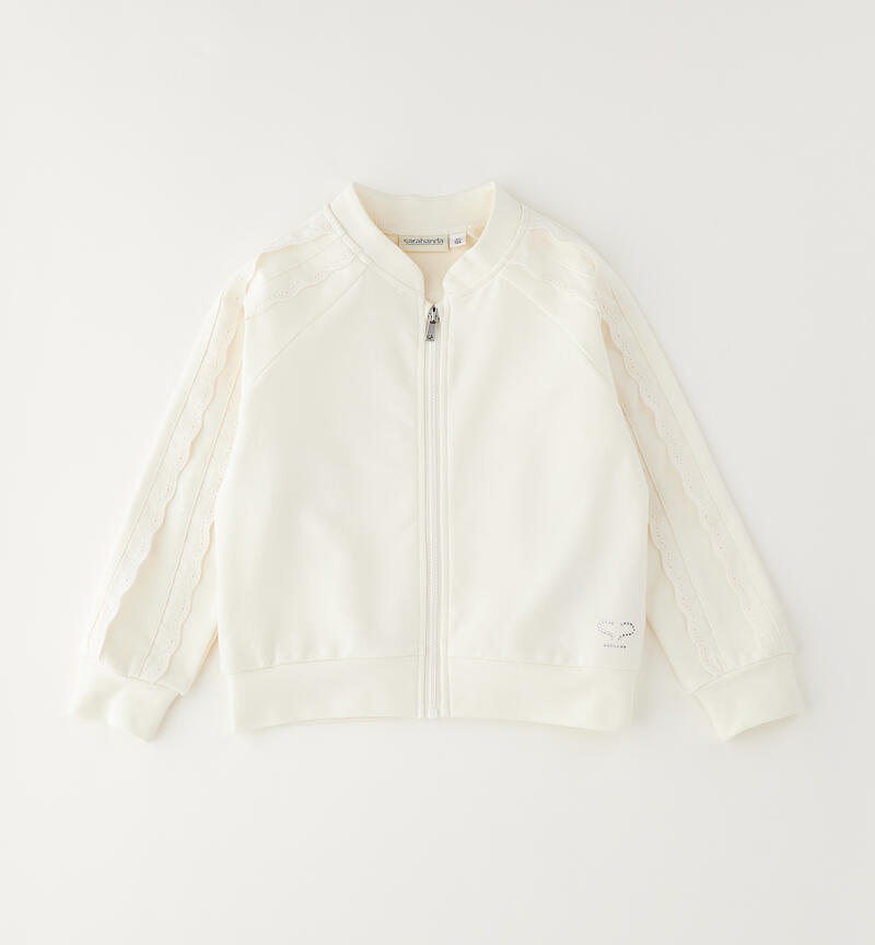 Girls' zip-up sweatshirt LATTE-0115
