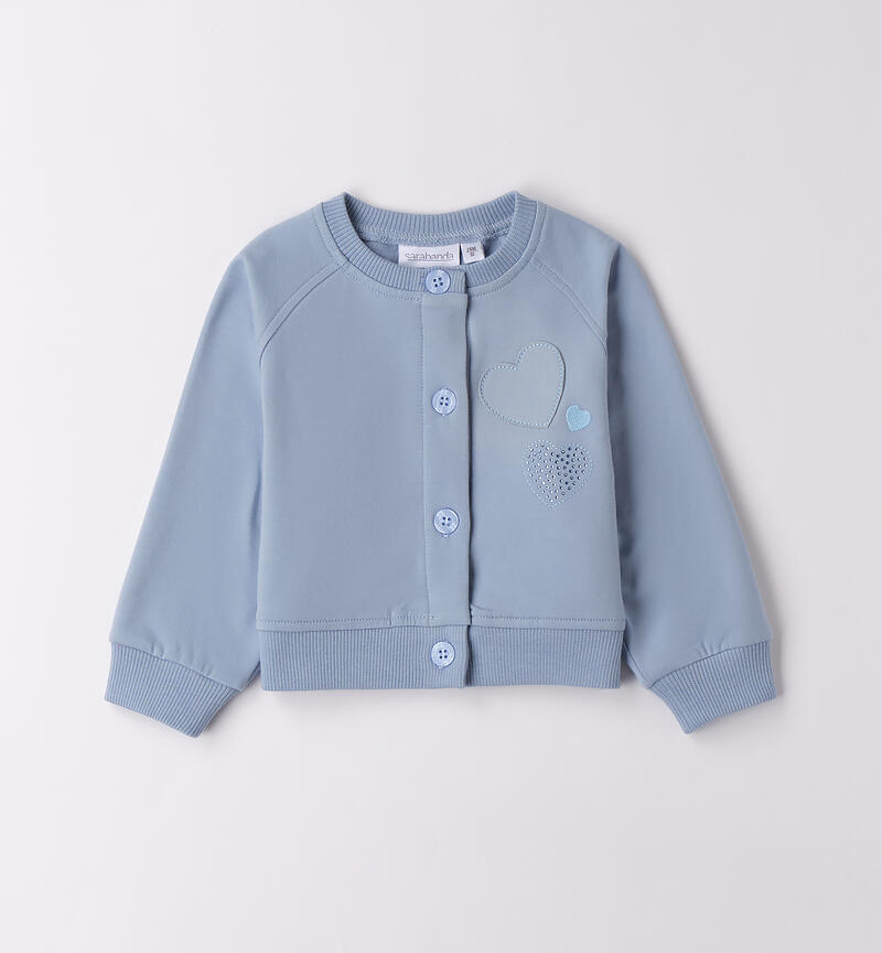 Felpa bambina cuori AZZURRO-3814