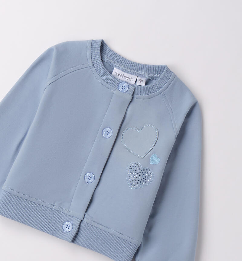 Felpa bambina cuori AZZURRO-3814