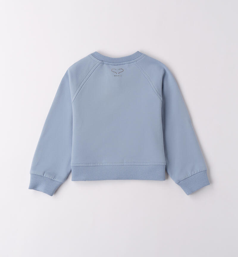 Felpa bambina cuori AZZURRO-3814