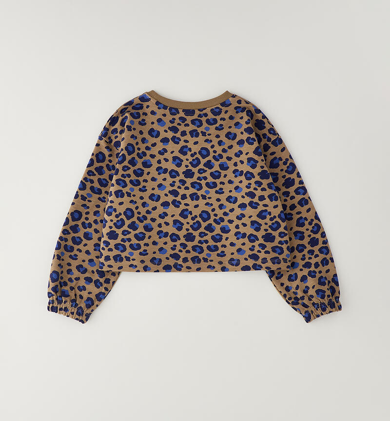 Felpa bambina maculata PANNA-BEIGE-6CEM