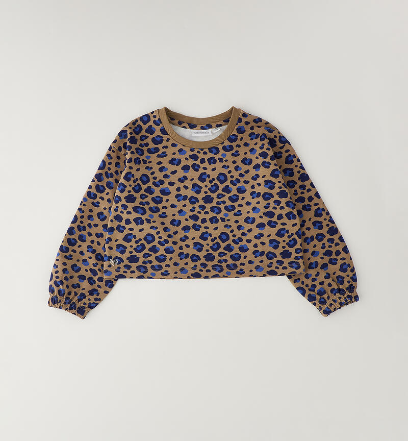 Felpa bambina maculata PANNA-BEIGE-6CEM