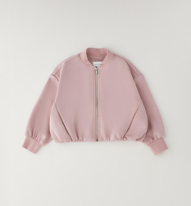 Felpa bambina modello bomber LIGHT PINK-2921