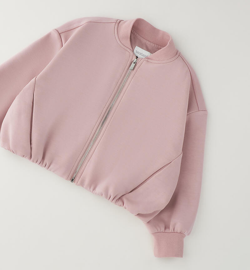 Felpa bambina modello bomber LIGHT PINK-2921