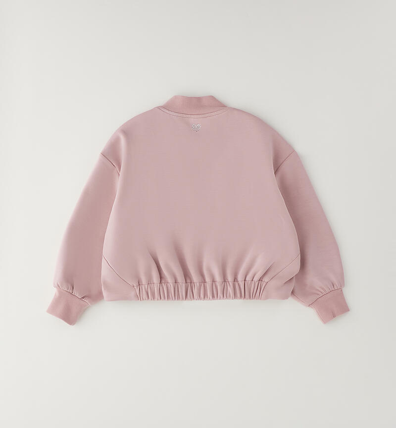Felpa bambina modello bomber LIGHT PINK-2921