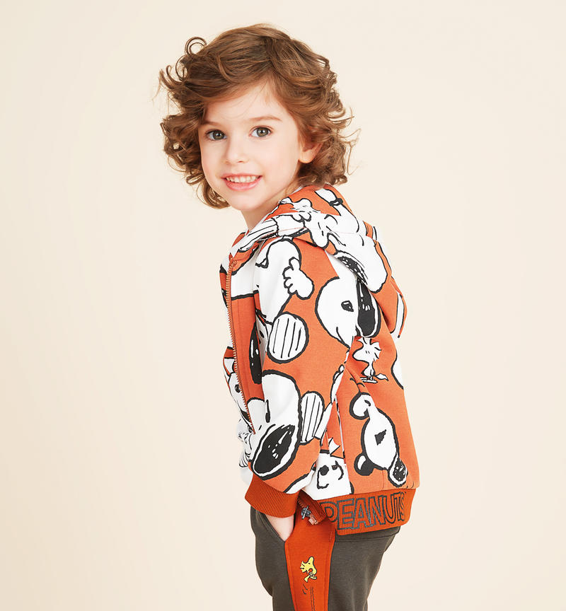 Felpa bambino capsule collection Peanuts da 9 mesi a 8 anni Sarabanda BIANCO-COCCIO-6UU1