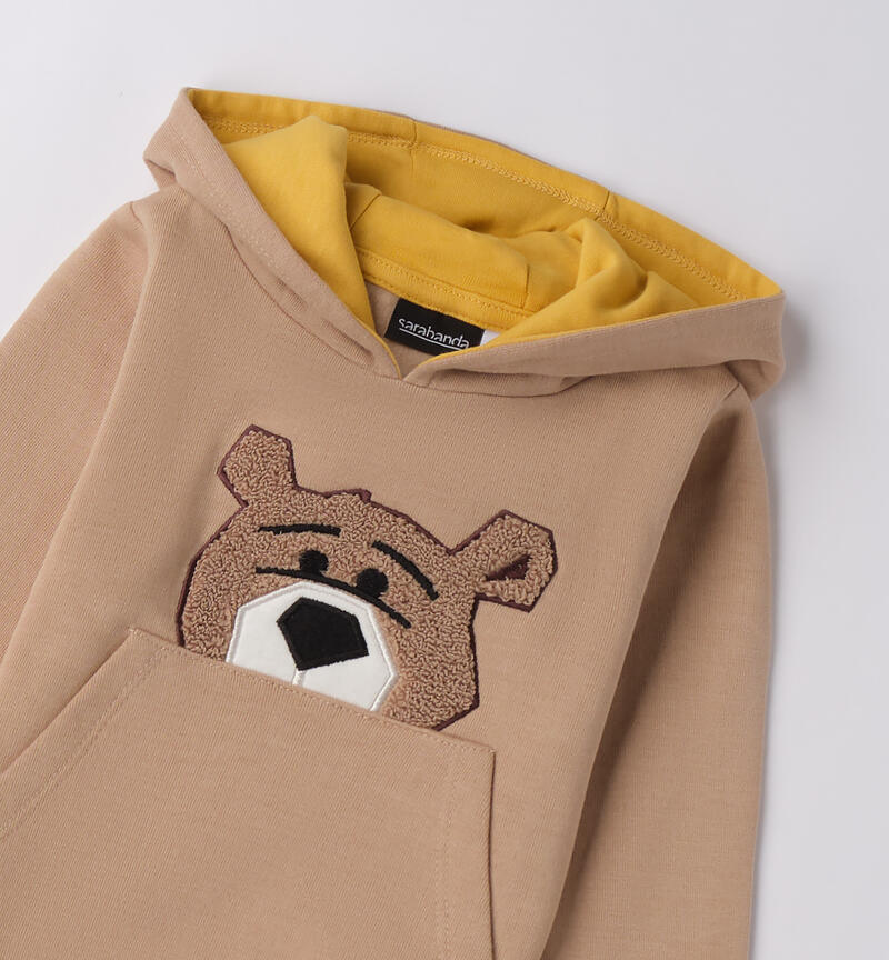 Felpa bambino con orso BEIGE-0927
