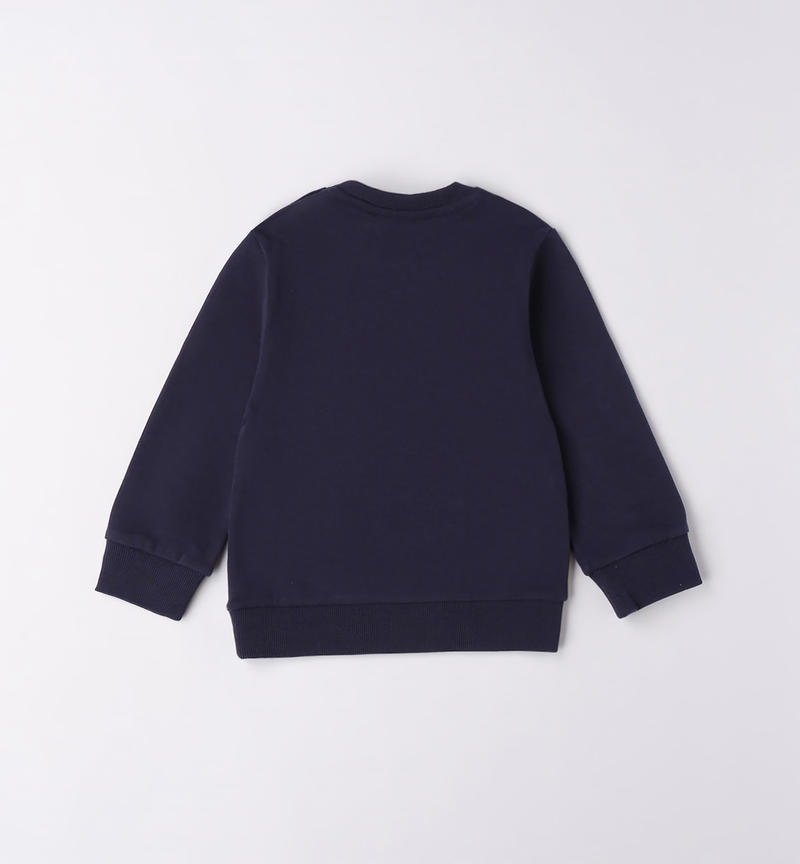 Sarabanda sweatshirt with a fun print for boys from 9 months to 8 years NAVY-3854