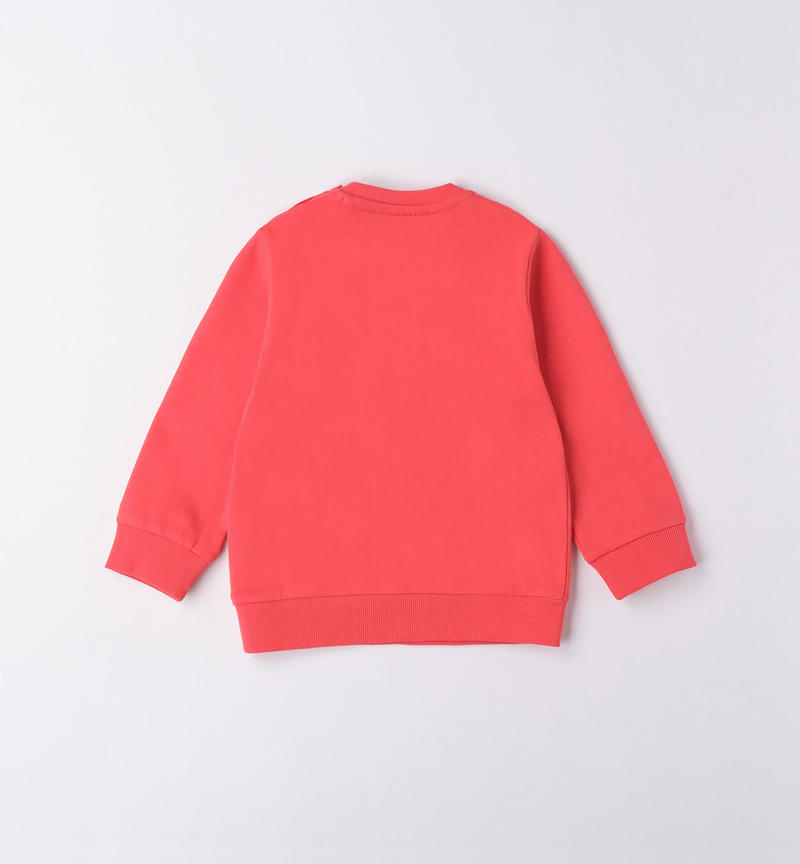 Sarabanda sweatshirt with a fun print for boys from 9 months to 8 years ROSSO-2152