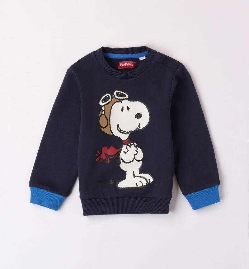 Felpa blu Snoopy per bambino da 9 mesi a 8 anni Sarabanda NAVY-3854