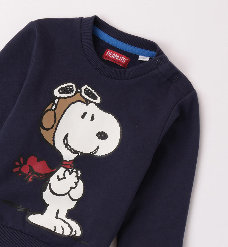 Sarabanda blue Snoopy sweatshirt for boys from 9 months to 8 years NAVY-3854