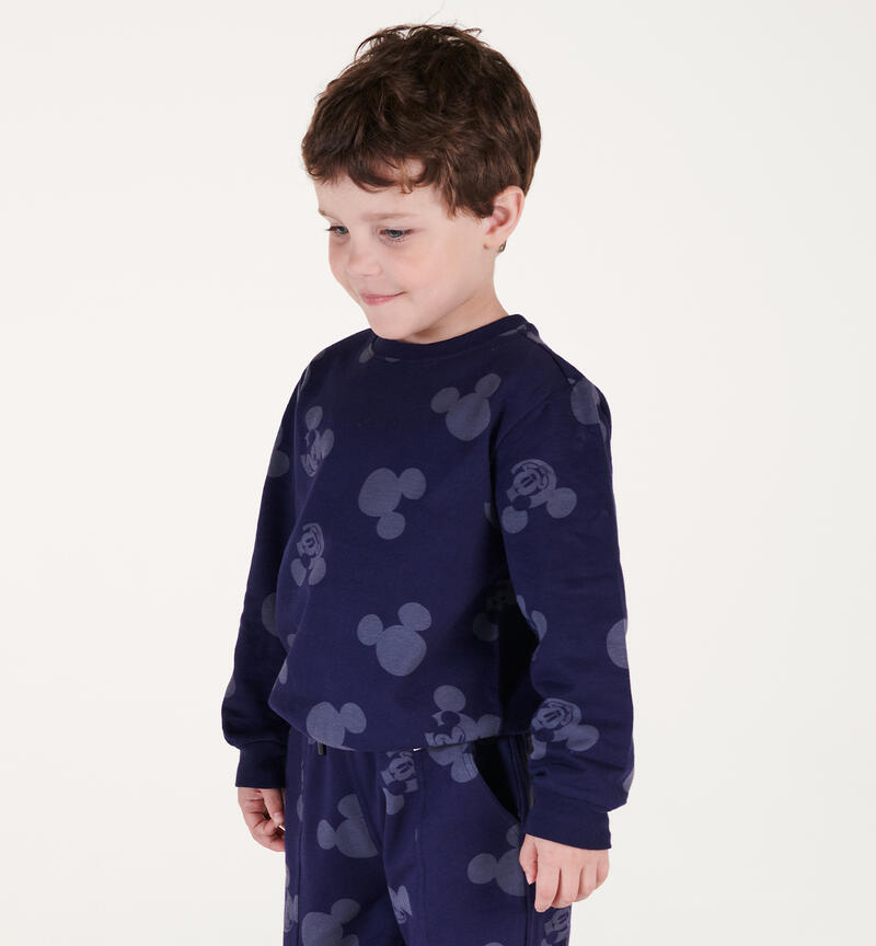 Sarabanda blue Mickey Mouse sweatshirt for boys from 3 to 8 years NAVY-AVION-6ADB