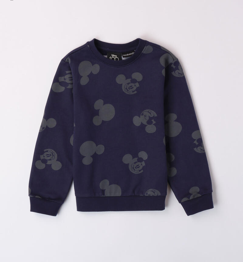 Sarabanda blue Mickey Mouse sweatshirt for boys from 3 to 8 years NAVY-AVION-6ADB