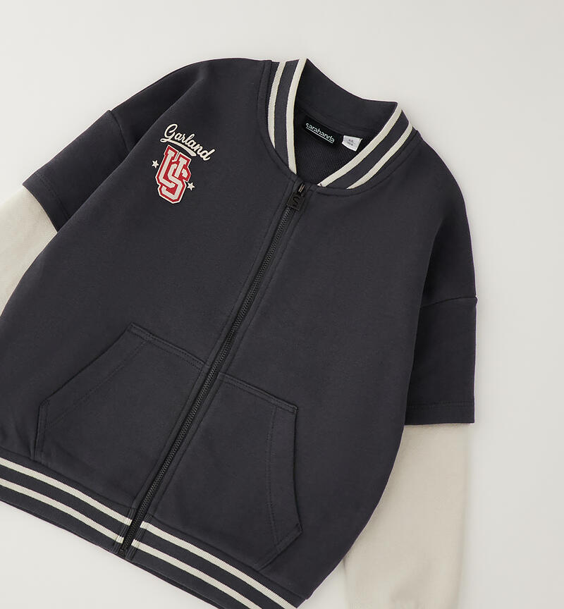 Felpa bomber per bambino GRIGIO-0567
