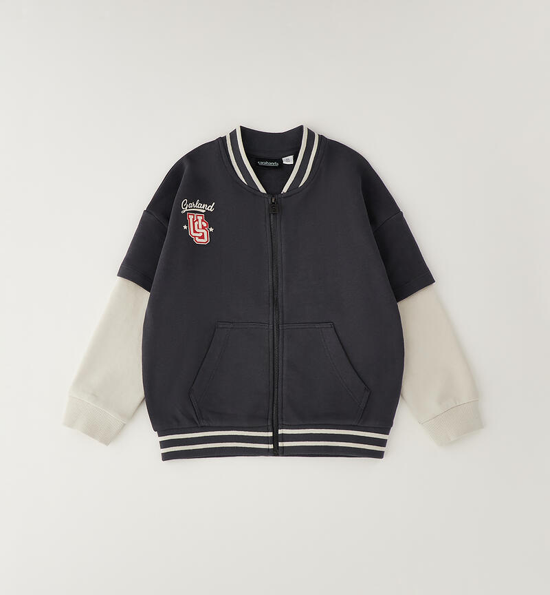Felpa bomber per bambino GRIGIO-0567