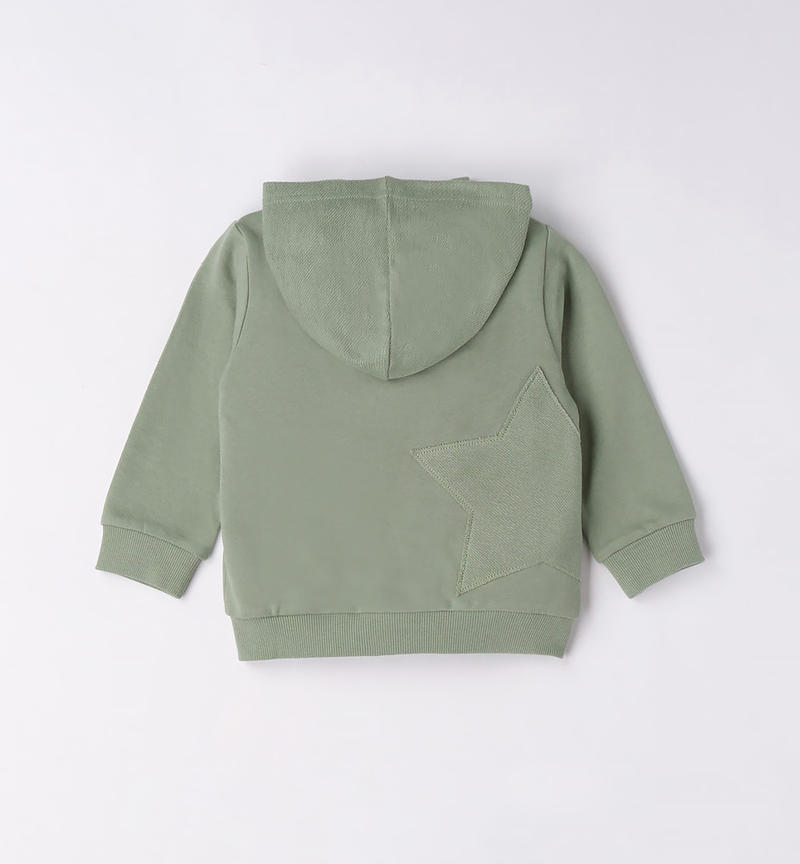 Sarabanda hoodie for boys from 9 months to 8 years VERDE SALVIA-4715