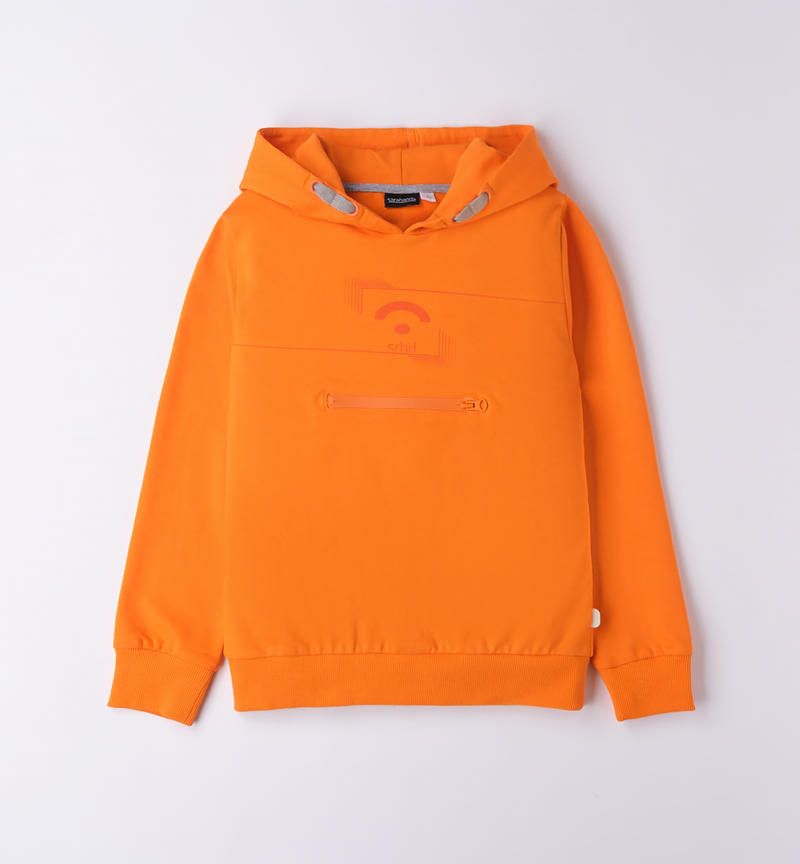 Sarabanda 100% cotton hoodie for boys from 3 to 16 years ARANCIO-1844