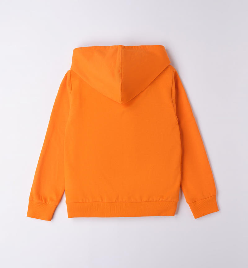 Sarabanda 100% cotton hoodie for boys from 3 to 16 years ARANCIO-1844
