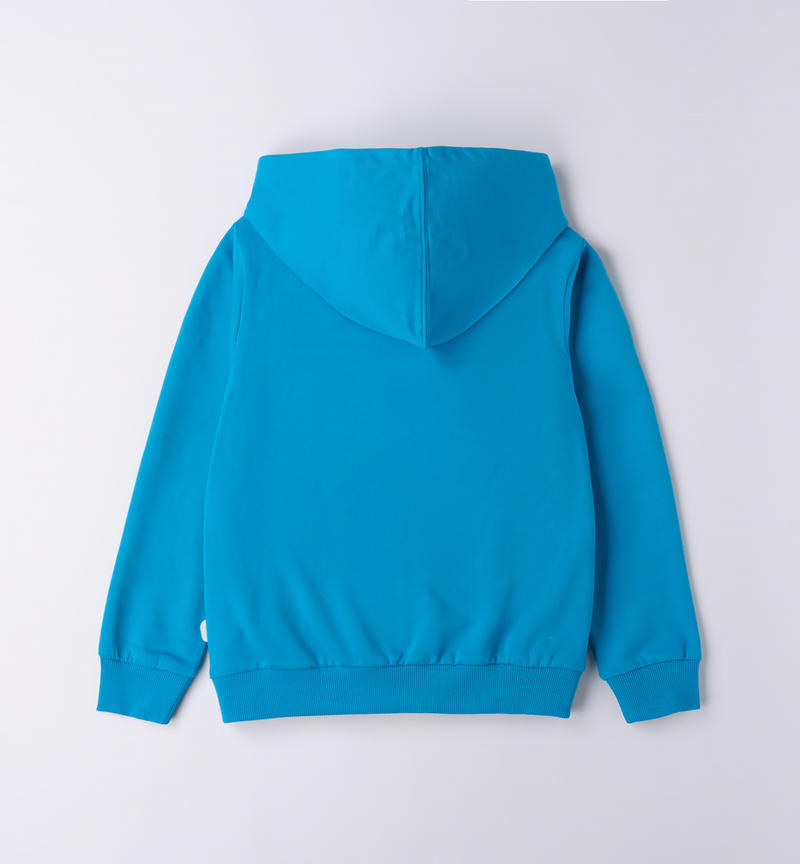 Sarabanda 100% cotton hoodie for boys from 3 to 16 years TURCHESE-4033