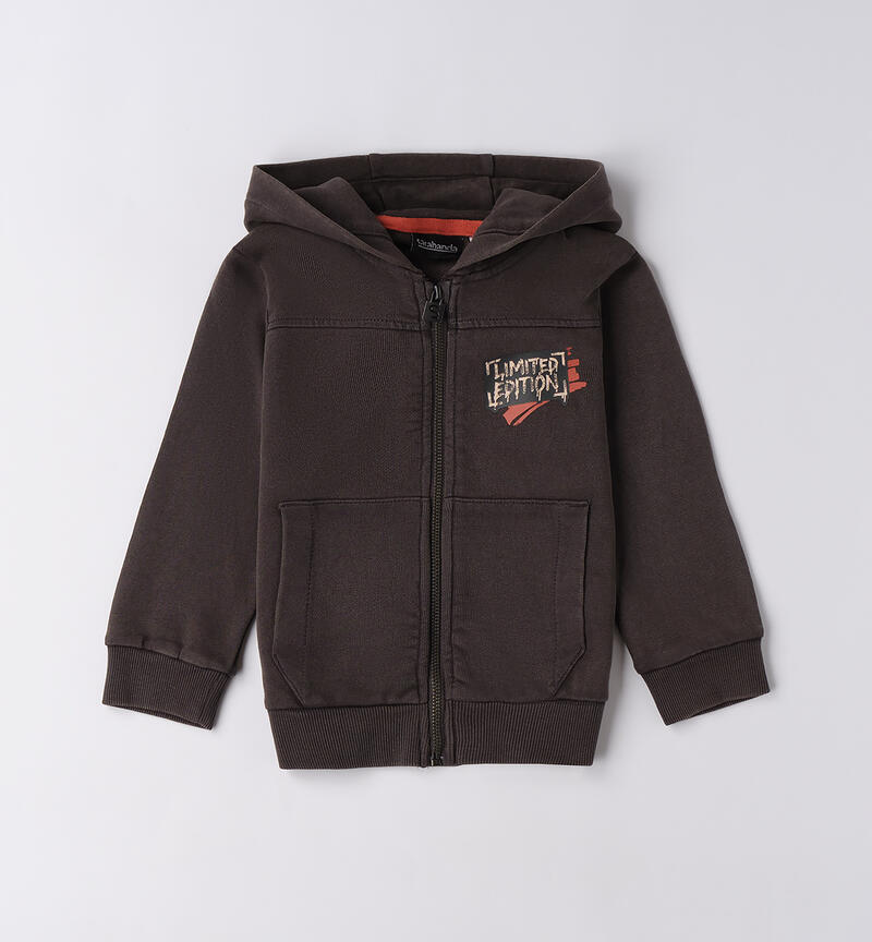 Felpa con cappuccio bambino GRIGIO SCURO-0566
