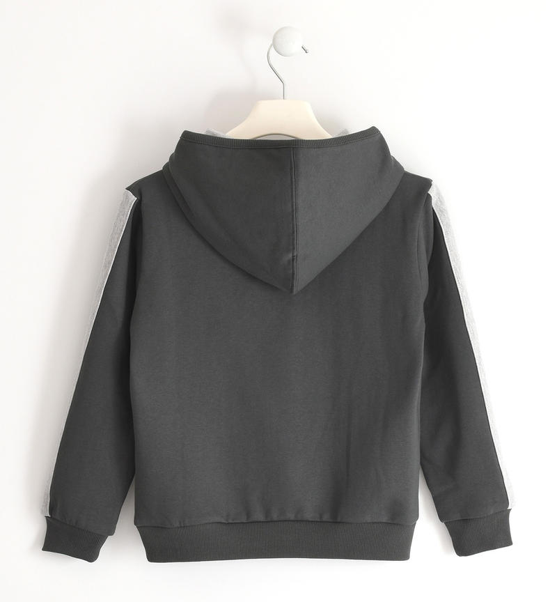 Sarabanda boy's sweatshirt with hood from 8 to 16 years GRIGIO SCURO-0566