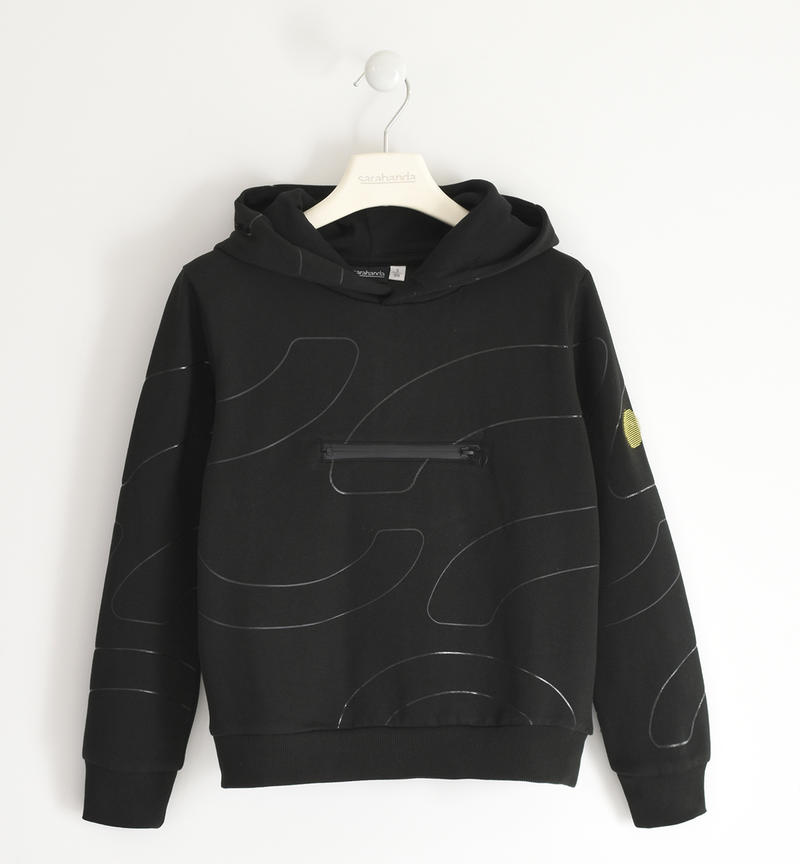 Sarabanda boy's sweatshirt with pocket from 8 to 16 years NERO-0658