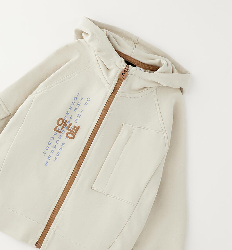 Children's zip-up sweatshirt BEIGE-0172