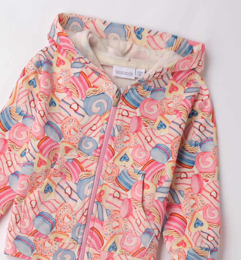 Felpa da bambina CREMA-MULTICOLOR-6BRH