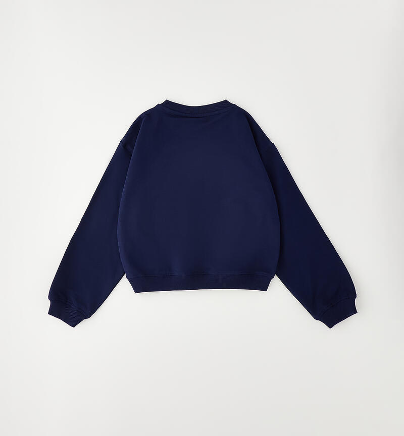 Girls' crewneck sweatshirt NAVY-3854