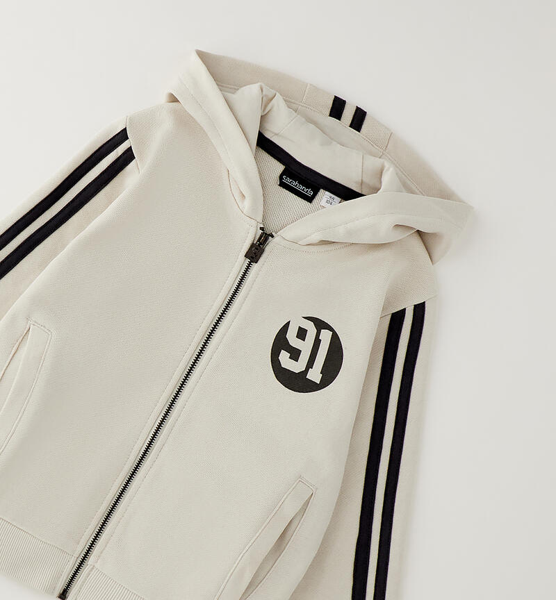 Felpa full-zip bambino ECRU'-0164