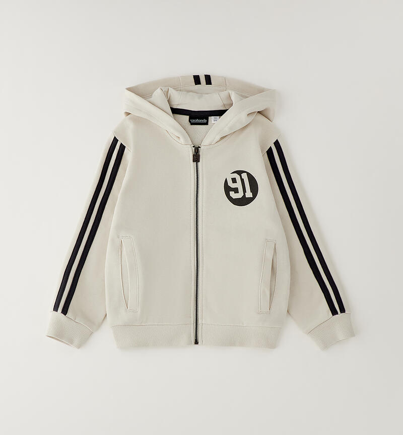 Felpa full-zip bambino ECRU'-0164