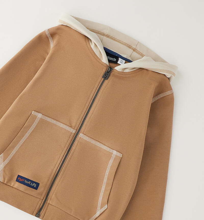 Felpa full-zip per bambino BISCOTTO-0946