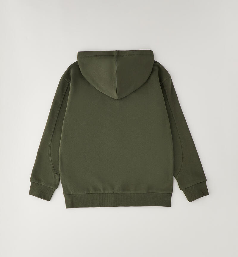 Felpa full-zip ragazzo VERDE MILITARE-5554
