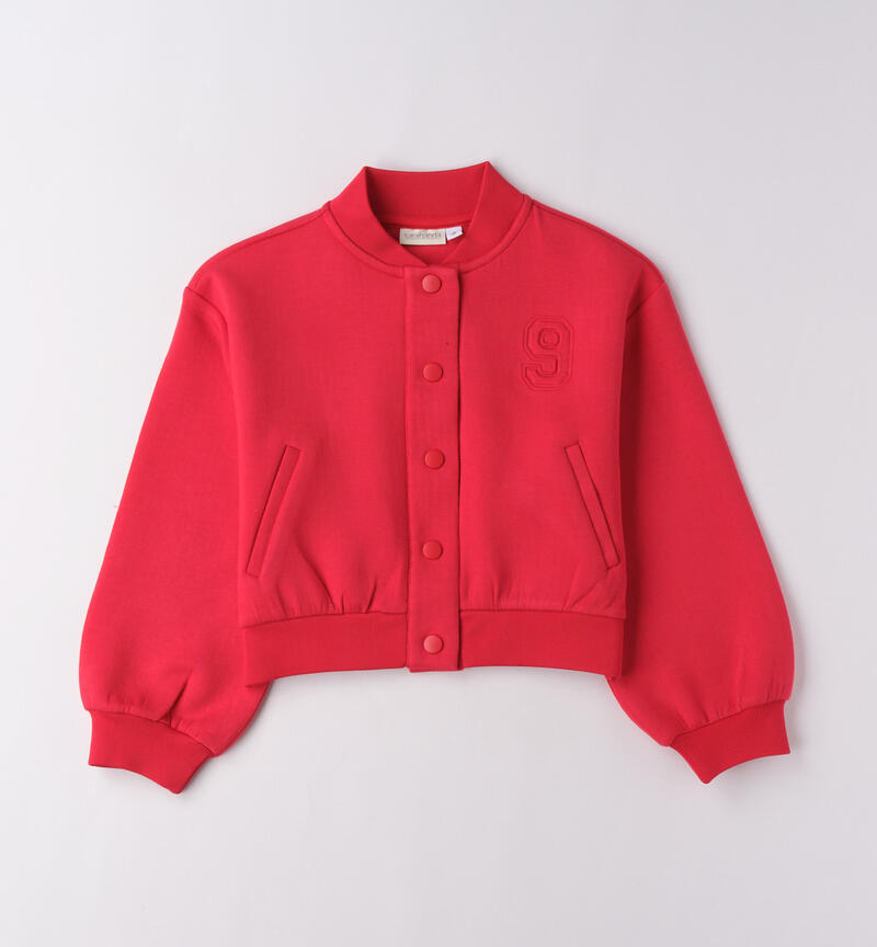 Felpa giacchetto ragazza ROSSO-2244