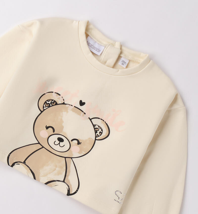 Girl's crew-neck sweatshirt CREMA-0921