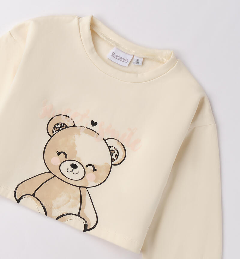 Felpa girocollo bambina CREMA-0921