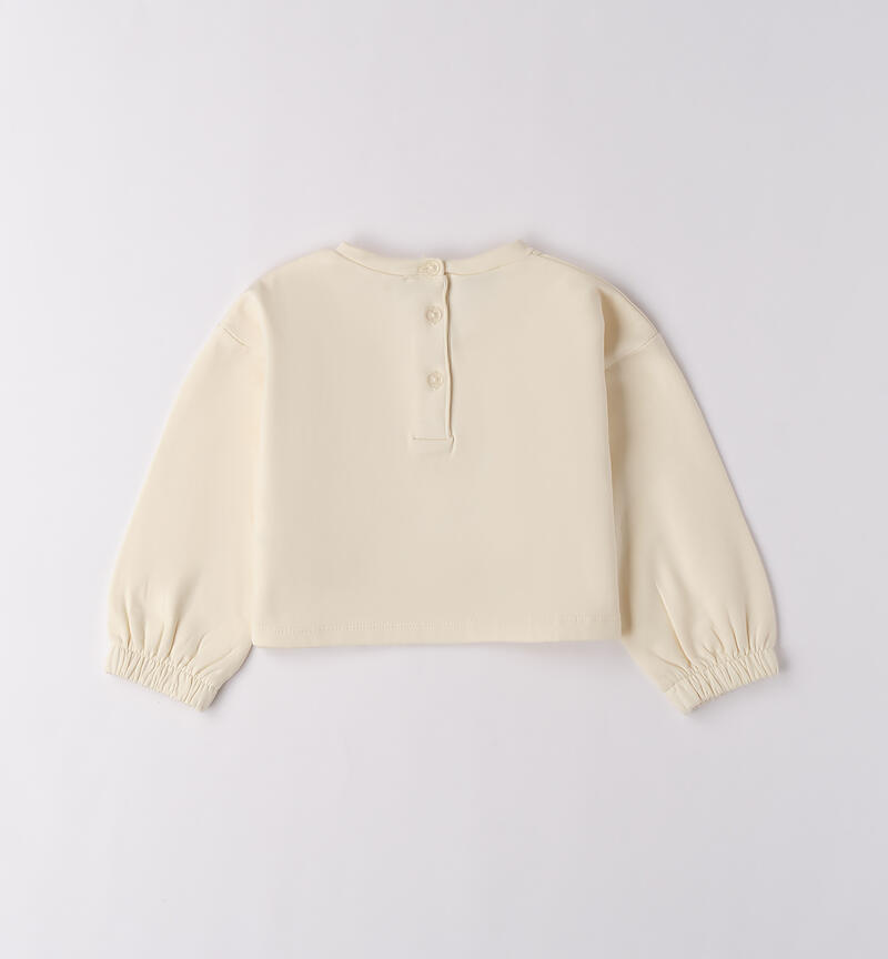 Felpa girocollo bambina CREMA-0921