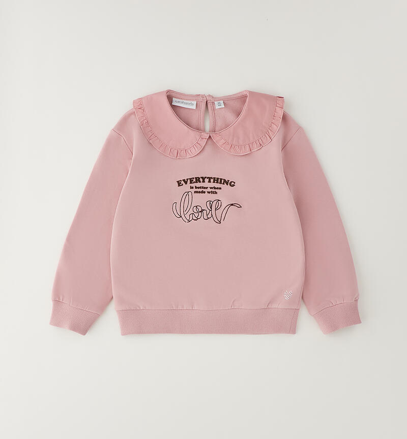 Felpa girocollo bambina ROSA-3031
