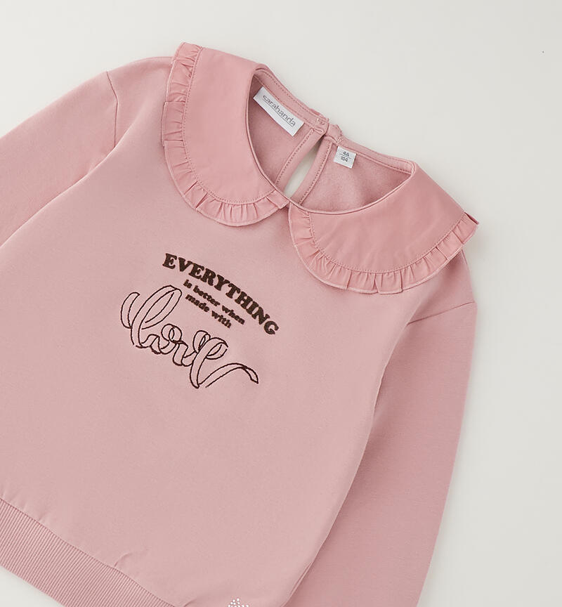 Felpa girocollo bambina ROSA-3031