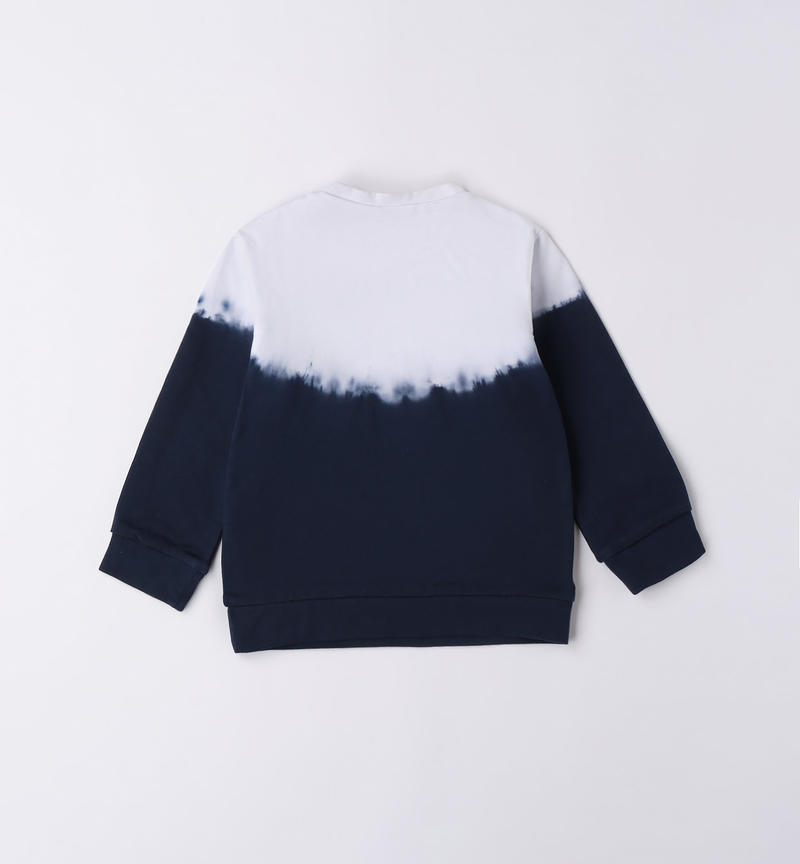 Sarabanda 100% cotton crew neck sweatshirt for boys from 9 months to 8 years BIANCO-BLU-8216