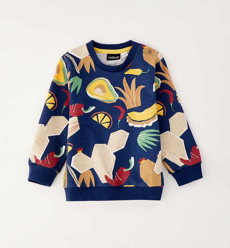 Children's crewneck sweatshirt BIANCO-BLU-6BZG
