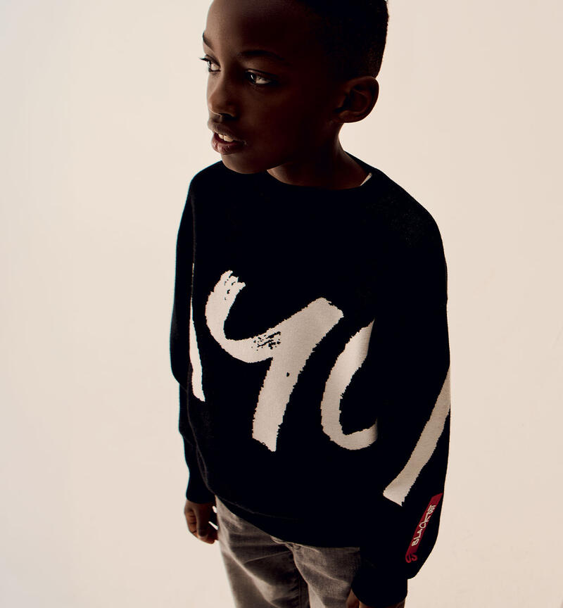 Boys' Crew Neck Sweatshirt NERO-0658