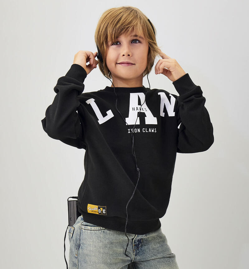 Crewneck sweatshirt for boys NERO-0658